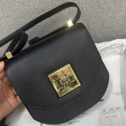 愛馬仕Hermes黑金馬賽克斜挎包小號