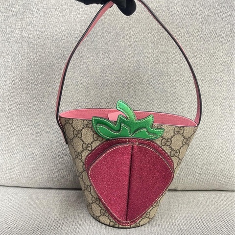 古馳/gucci 老花 菠蘿小水桶包