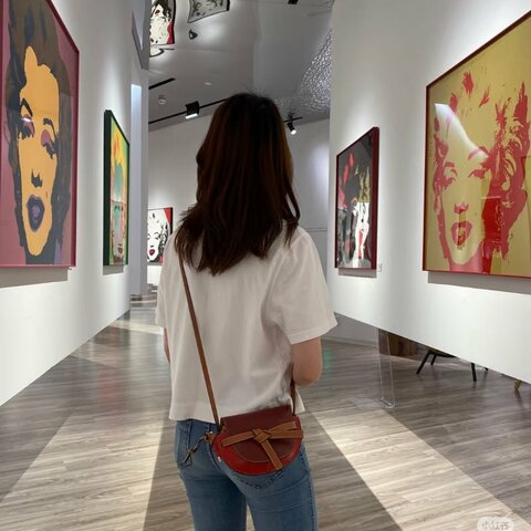 LOEWE Gate拼色金扣馬鞍包 21*13*8.5 98新配件塵袋