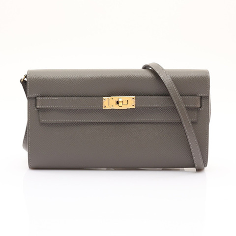 HERMES 愛馬仕 Kelly To Go 肩背包 積雨雲灰 Epsom牛皮 U刻 金扣 H080253CC
