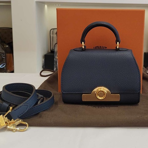 全新莫奈/Moynat 午夜藍 rejane mini nano 金扣膜都在