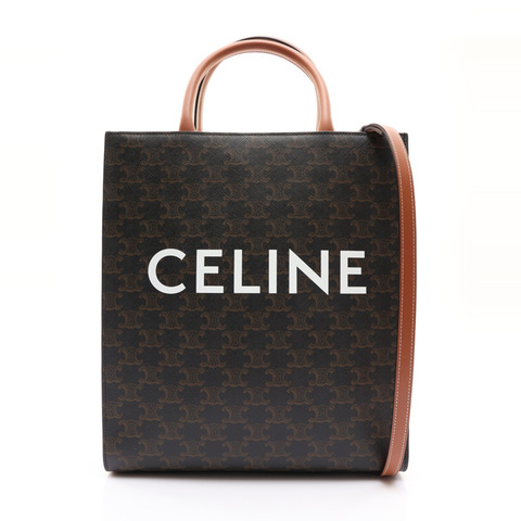 CELINE 賽琳 Vertical Cabas 兩用包 棕色 Triomphe 帆布 191542BZK