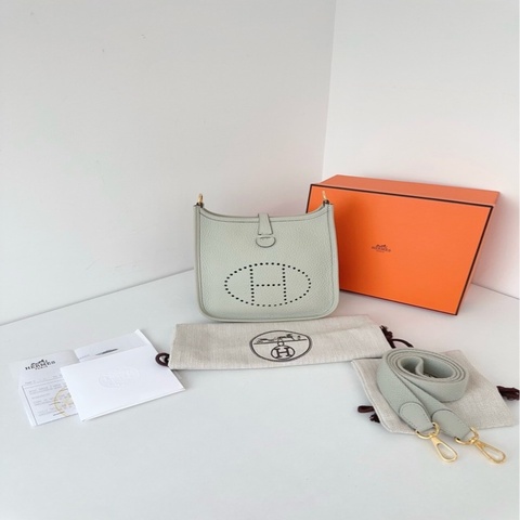Hermès 愛馬仕 🐎水晶灰金扣Mini Evelyne 16 迷你依芙琳 💗  98新✨全配 B刻