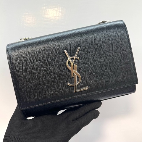 YSL  聖羅蘭 KATE 黑色魚子醬皮鏈條斜背包469390