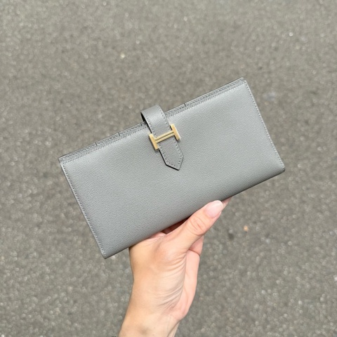 HERMES-積雲灰金釦Epson長夾