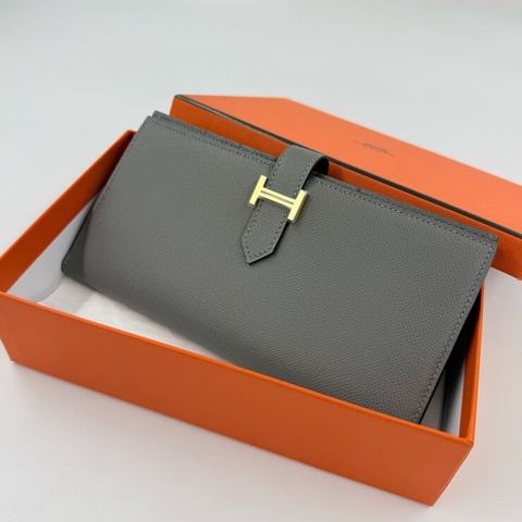 HERMES-積雲灰金釦Epson長夾