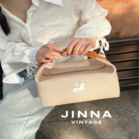 Hermès 愛馬仕🐎 刺繡小馬Hobo收納包/飯盒包大號💕閒置新✨ 尺寸26*15*15
