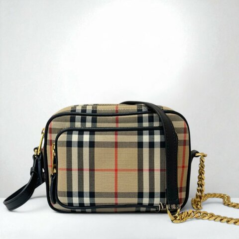 JS1524-BURBERRY  經典格紋斜背相機包