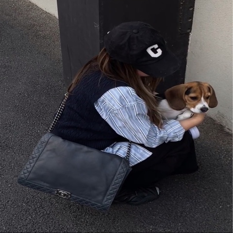 香奈儿Chanel leboy黑银扣大号