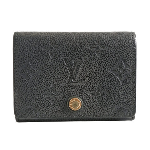 LOUIS VUITTON LV 路易威登 卡夾 名片夾 黑色 原花壓紋牛皮 M58456