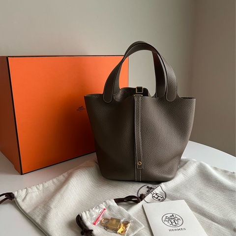 Hermes Picotin Lock 22 bag大象灰菜籃子
