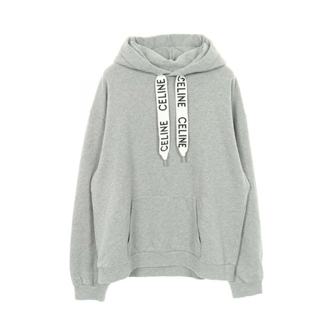CELINE Logo 寬鬆連帽衫 2Y468670Q.08GC 棉灰色 #XXL 二手男款