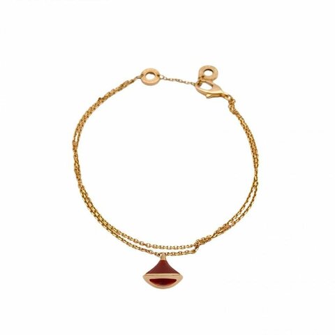 BVLGARI DIVASDREAM小扇子手鏈18K黃金/紅玉髓S-M碼