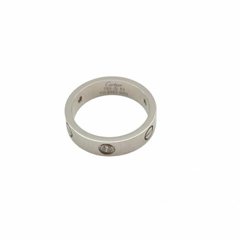 CARTIER LOVE三鑽戒指18K白金/鑽石63