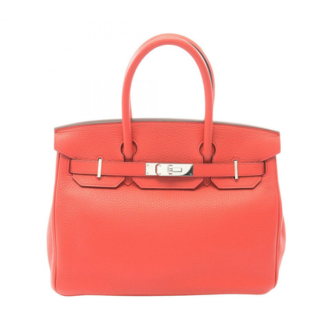 愛馬仕 Birkin 30 手袋 030335CK Clemence 皮革 Bougainvillier 二手 SHW A