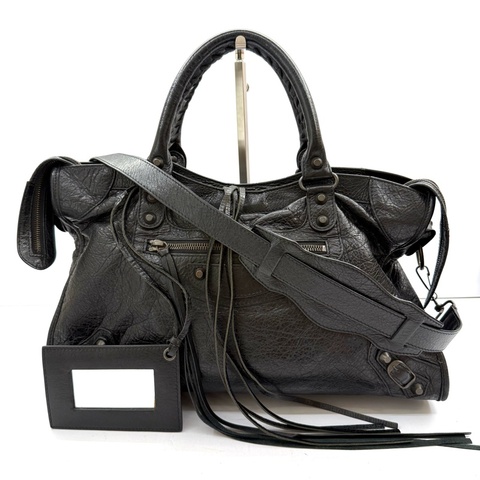 BALENCIAGA 巴黎世家 黑色 THE CITY 手提肩背2way包 城市包 115748