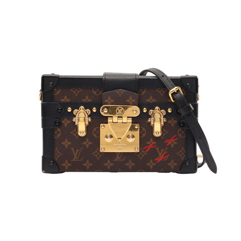 LOUIS VUITTON LV 路易威登 Petite Malle 肩背包 棕色 原花帆布 M40273