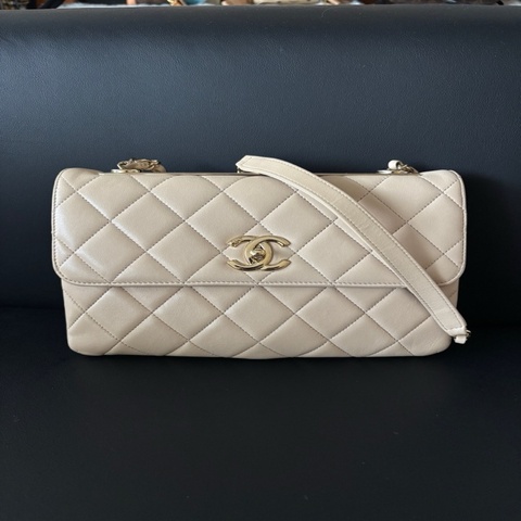香奈兒Chanel Trendy CC奶茶色鏈條包 23開