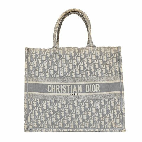 DIOR BookTote大號灰色帆布老花提花手提包托特包 2020年
