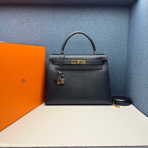 愛馬仕Hermes 午夜藍kelly28手鍊單肩包