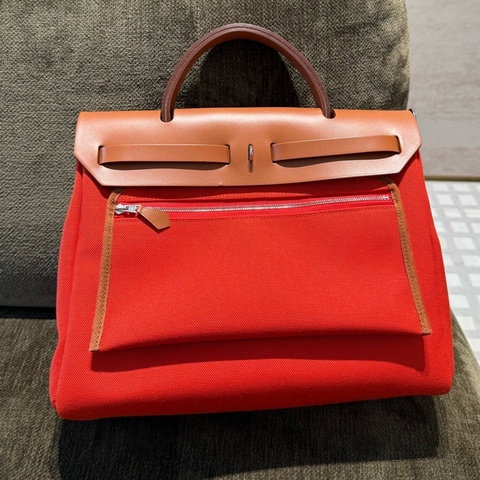 HERMES 愛馬仕 Herbag31 活力橙 U刻 附件 子袋   缺肩帶 鑰匙鎖