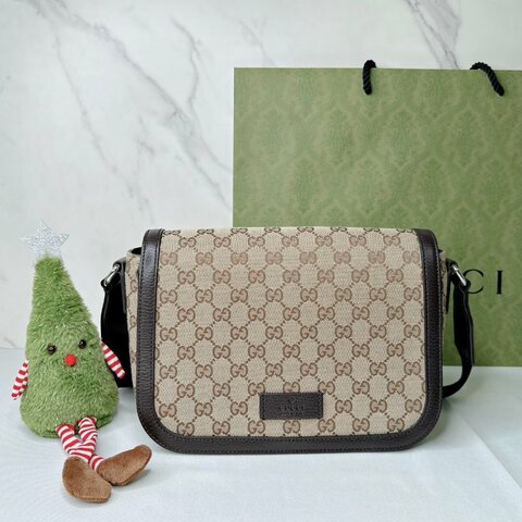 GUCCI 全新老花郵差包