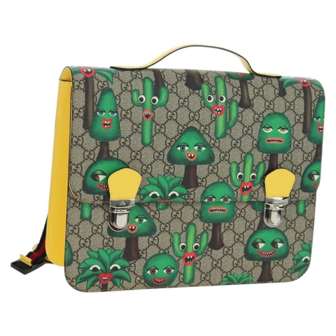 GUCCI GG Supreme 兒童雪莉系列雙肩包 PVC 米色 410791 正品 190338SAM
