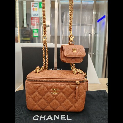 Chanel Vanity case 奶茶色