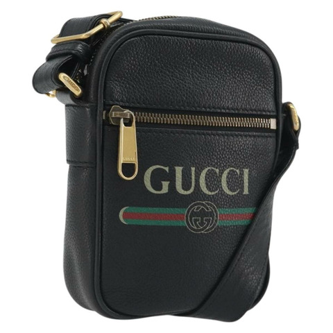 GUCCI Web Sherry Line 單肩包，黑色金色皮革，貨號 574803，正品編號 192453V