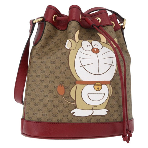 GUCCI Micro GG Supreme x Doraemon Fujiko-Pro 包 PVC 米色 655597 正品 193779SM