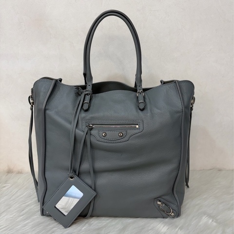 BALENCIAGA 巴黎世家 ZIP PAPIER 357330 機車包 銀釦 手提包 肩背包 購物包