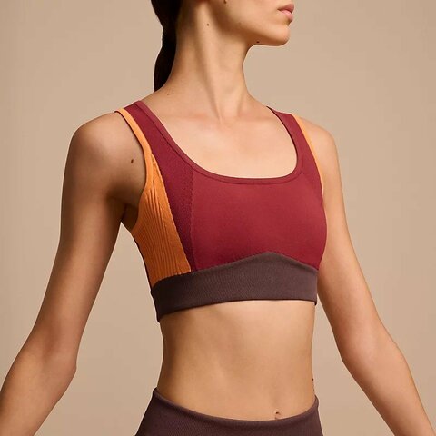 ::HERMES:: 酒紅色x橘 拼色瑜珈背心 Yoga Bra Yoga Top