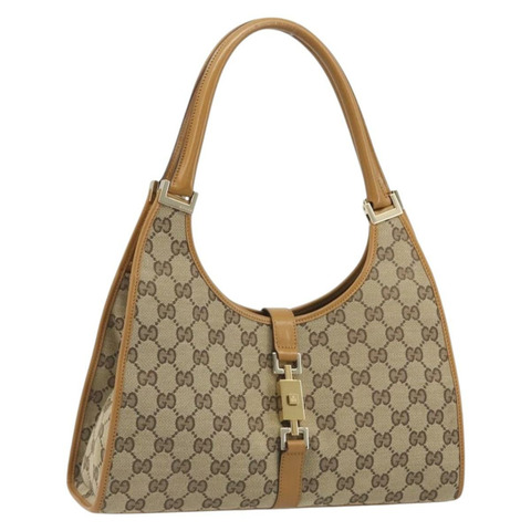 GUCCI GG帆布Jackie肩背包 米色 金色 002 1067 1705 正品 194125V