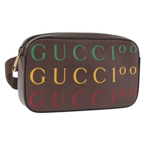 GUCCI 腰包 皮革 棕色 金色 602695 527066 正品 192452V