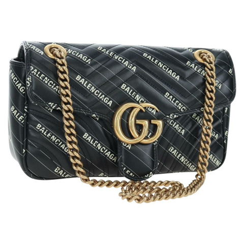 GUCCI GG Marmont The Hacker Project 手袋 Balenciaga 聯名款 Auth 192458SAM