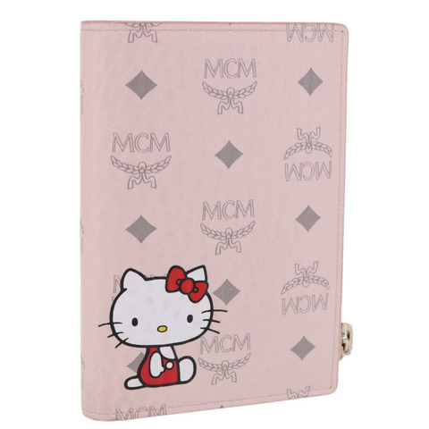MCM Vicetos Hello Kitty 拉鍊卡包 真皮 粉紅色 金邊 正品 167472SAM