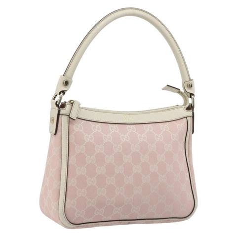 GUCCI GG帆布Abbey單肩包 粉金配色 146244 正品 193901A