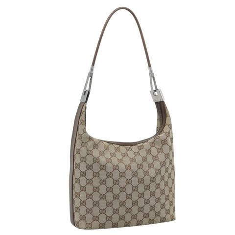 GUCCI GG帆布肩背包 米色 銀色 001 3814 正品 ka5533A