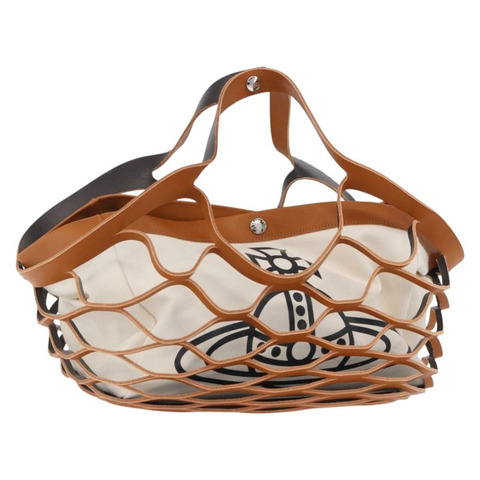 Vivienne Westwood 手提包 帆布 棕白色 正品 195190V