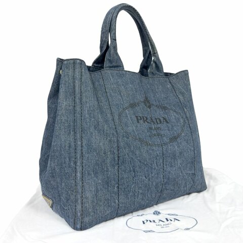 PRADA 三角標 牛仔 肩背包