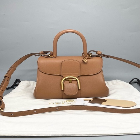 Delvaux 德爾沃 焦糖色金扣 mini 小號 底邊約20