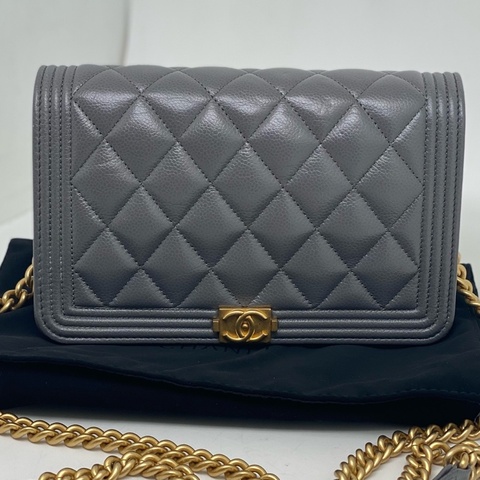 Chanel 香奈兒 leboy woc 灰色金扣 芯片款