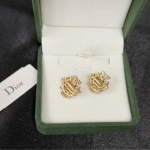 【適合送禮✨中古氣質💕】Dior迪奧 南瓜馬車系列 金色CD耳夾