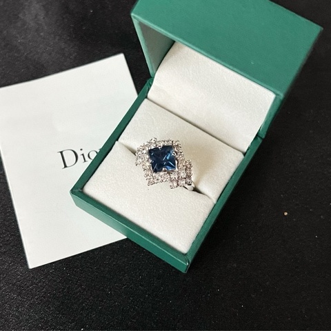 【藍寶鑽💙💎平價珠寶✨】Dior迪奧 vintage德制 藍寶水鑽戒指！稀有款