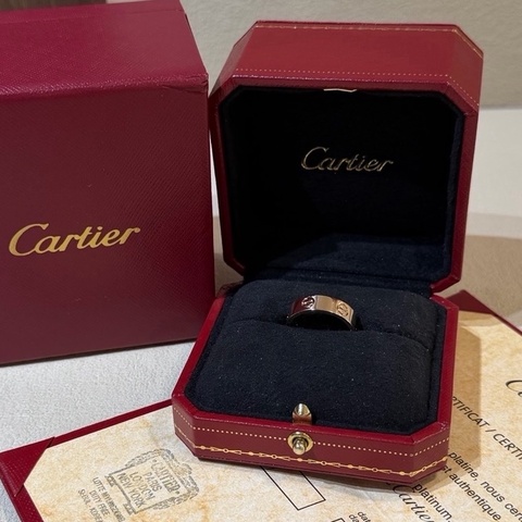 卡地亞 Cartier 寬版 Love系列 玫瑰金戒指  54碼 男女同款