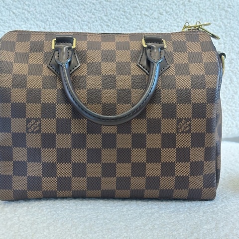 LV Speedy25 棋盤格 芯片款 經典老花