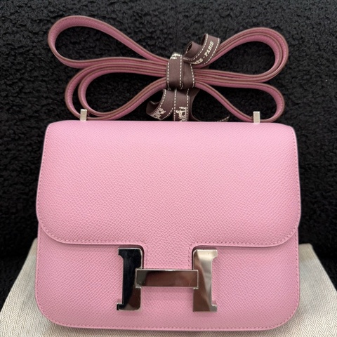 99❤️Hermes/愛馬仕 constance康康19 錦葵紫 銀扣 D刻 Epsom皮