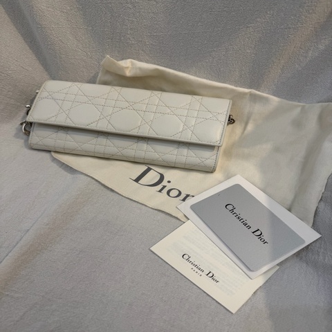 Dior 經典藤格紋 WOC 鏈條長夾包（小羊皮）