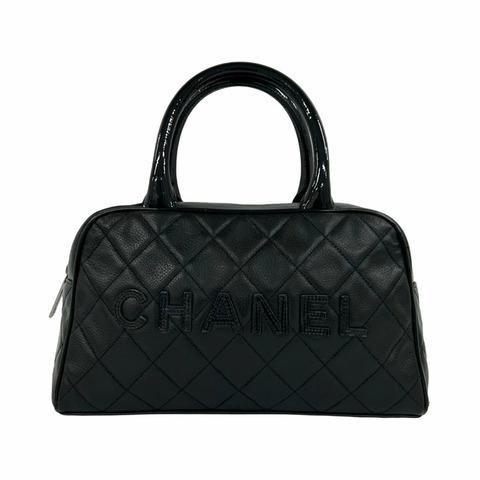香奈兒 (CHANEL) 漆皮迷你波士頓包，黑色，帶標誌，貨號 15-10