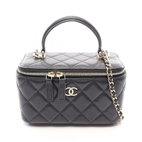 香奈兒 (CHANEL) Matelasse Vanity Bag 2WAY Shoulder Bag AP2199 羊皮 (綿羊皮) 黑色 二手 女士